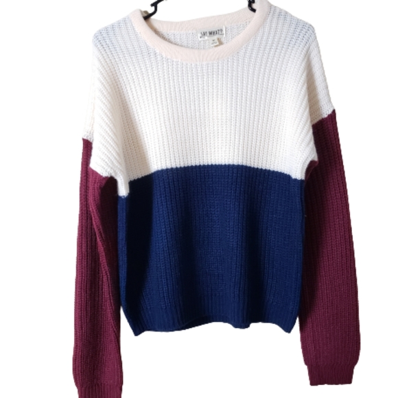 Say What? Sweaters - Say What Color Block Chunky Knit Pull Over Sweater